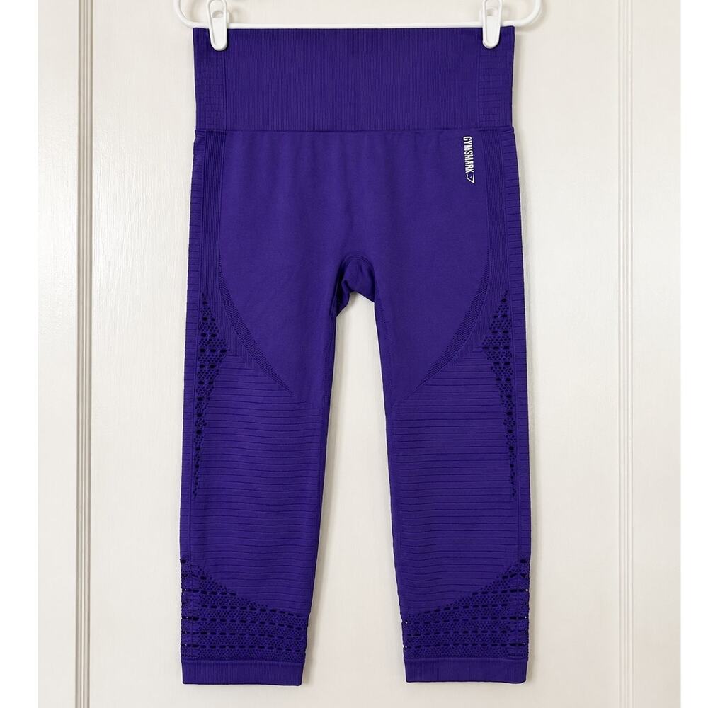 Gymshark Purple High Waisted Seamless Cropped Leggings Capri Workout Athletic